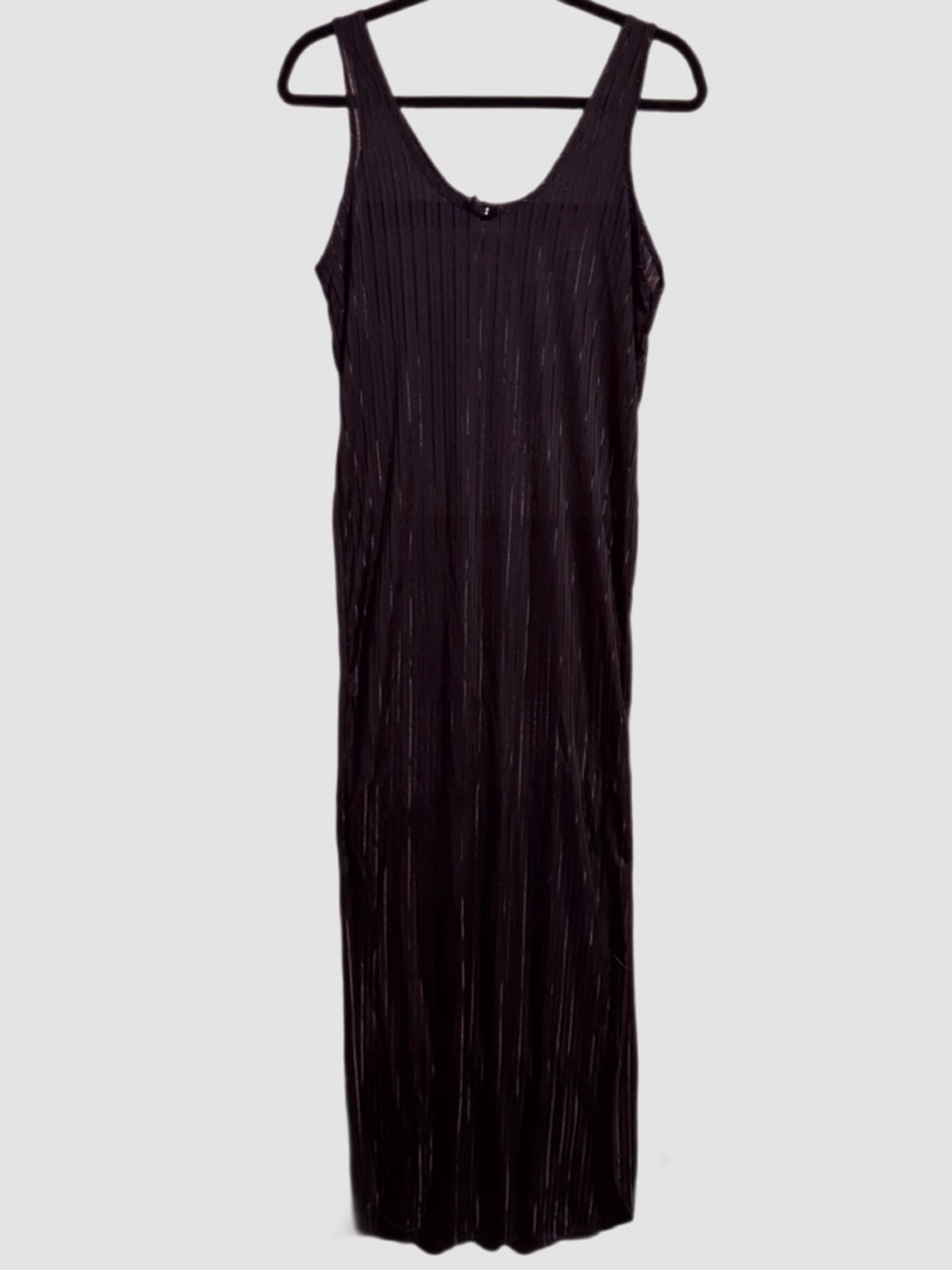 Undercover Wear Black Sleeveless Maxi Dress Sheer Scoop Neck Womens Size Small